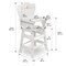 Badger Basket Doll High Chair with Padded Seat - White Rose